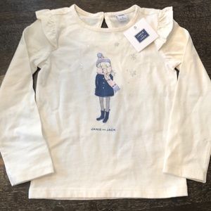 Janie and Jack long sleeve shirt in ecru.